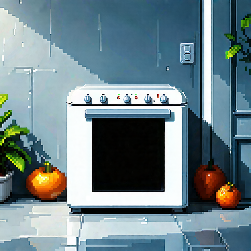Innovative Smart Appliance (design:1.23) With White Oven