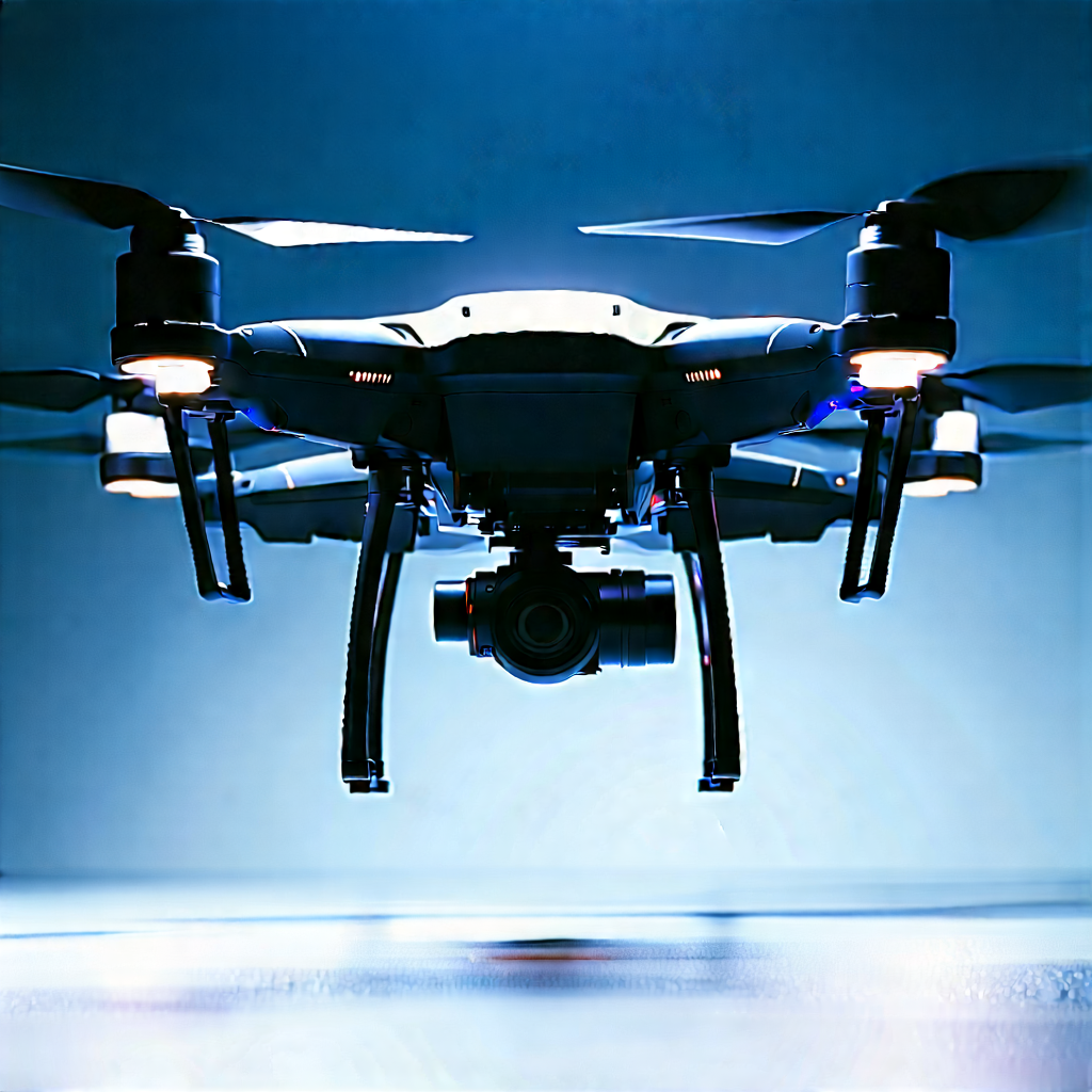 Drone With Streaming Content With Black Drone