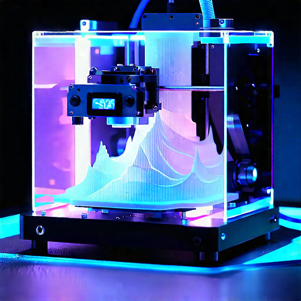 3d printer with neon accents