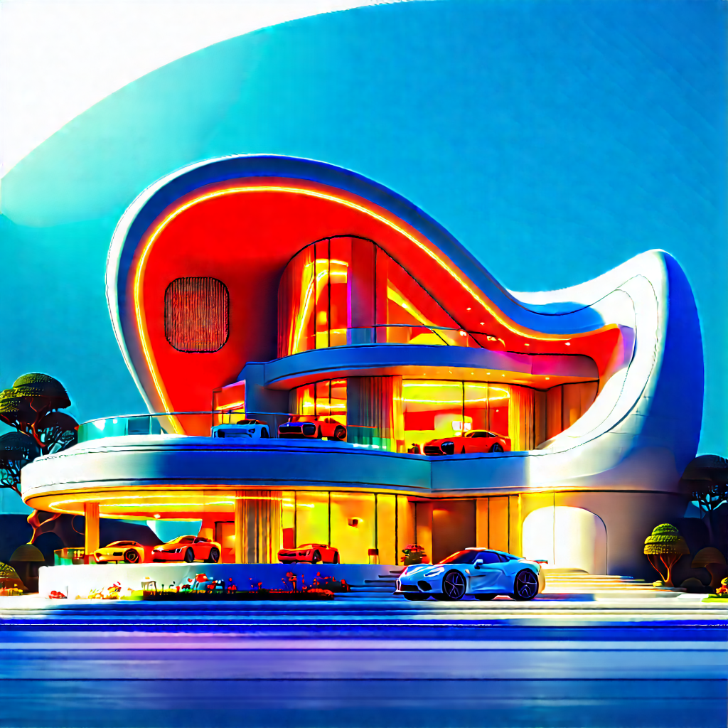 Futuristic Smart Home With Computer-generated Drawing