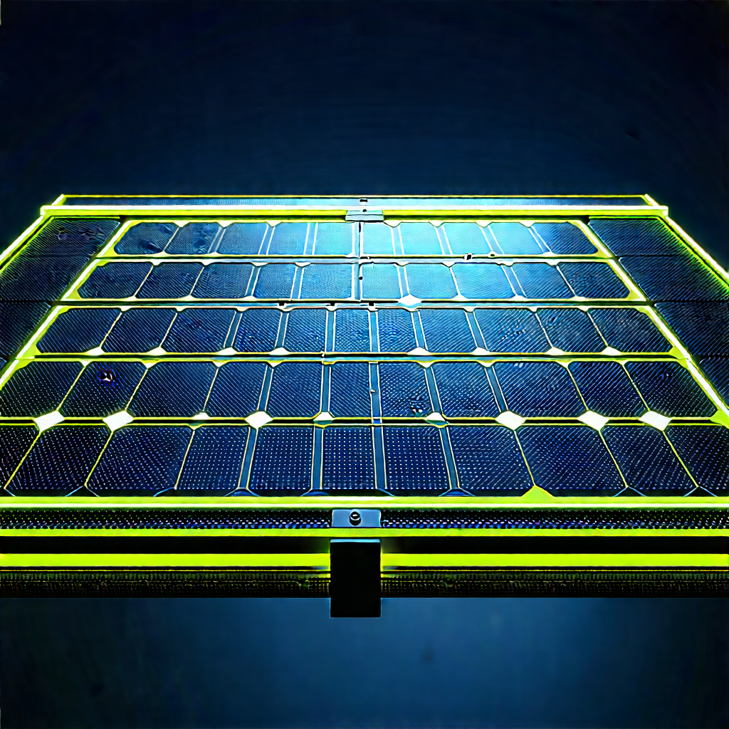 Solar Panel With Neon Accents With Solar Panel