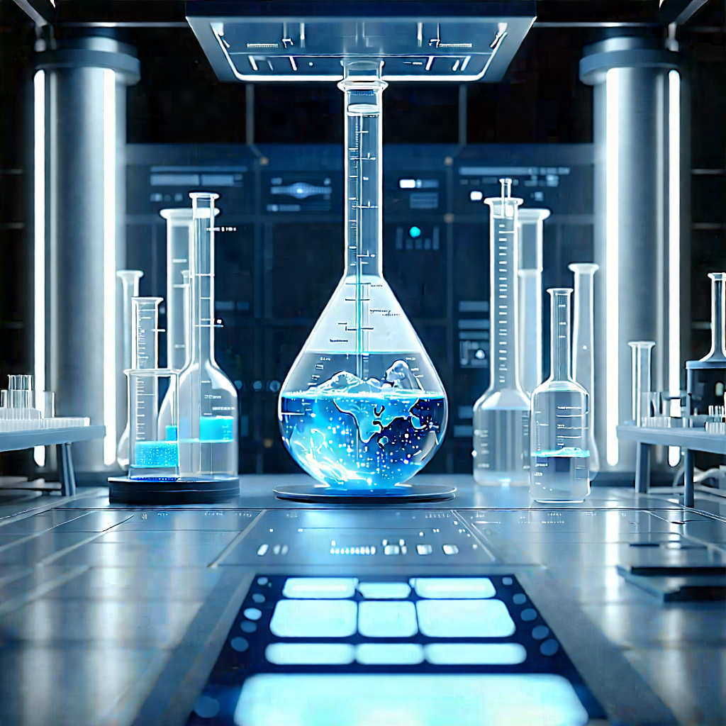Futuristic Research Laboratory With Image, There