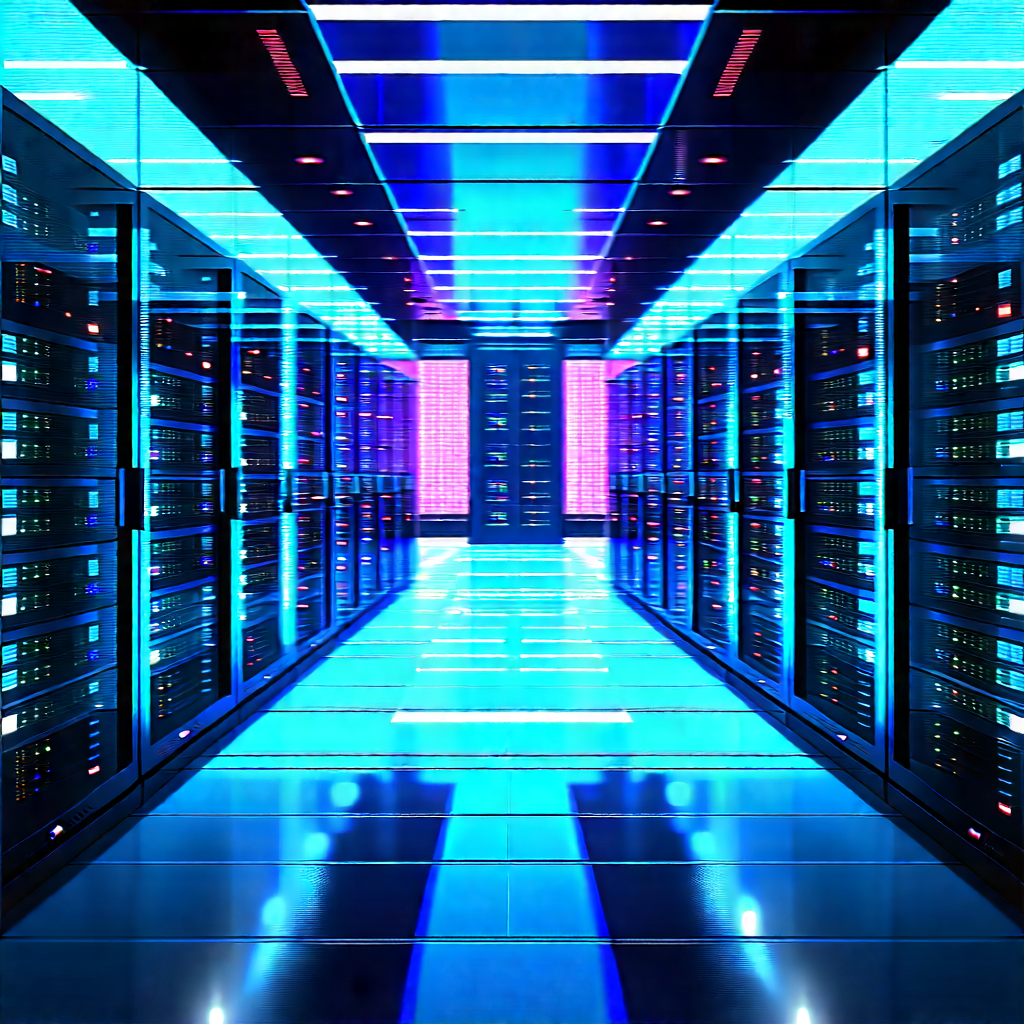 (futuristic:1.42) Server Room With Image, There