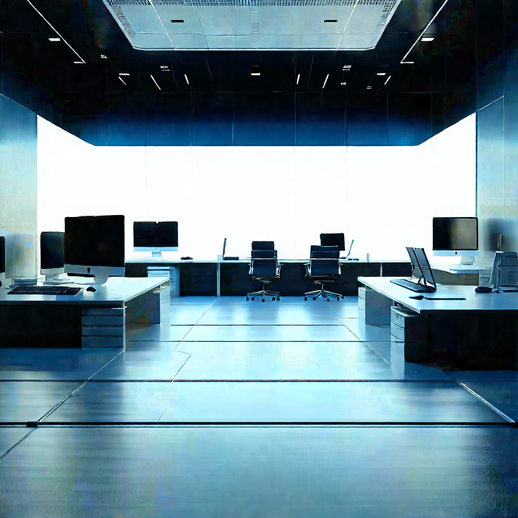 Futuristic Tech Startup Office With Large, Modern
