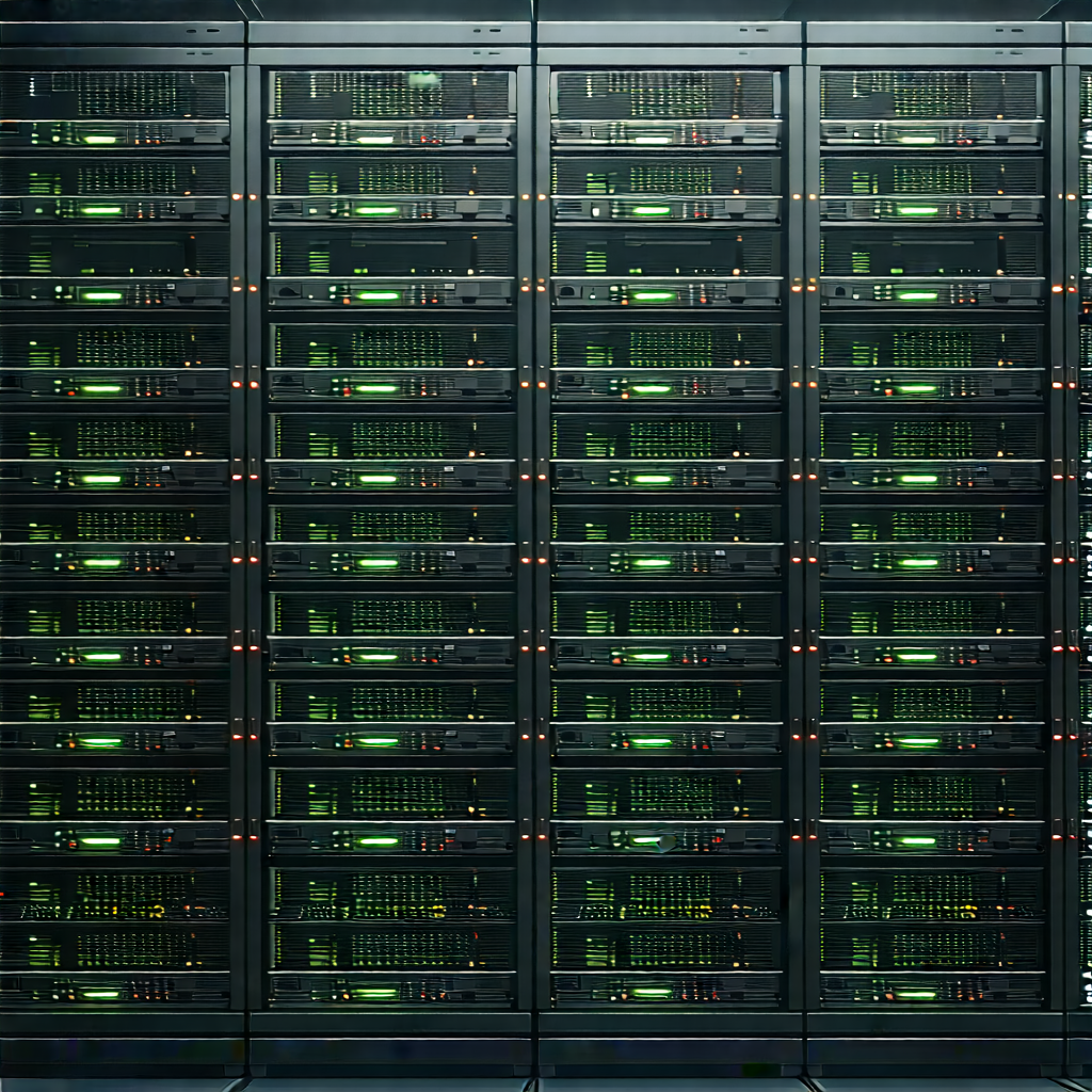 Server rack with digital particles
