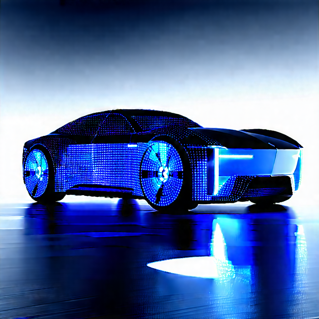 Innovative Electric Vehicle Design With Futuristic Blue