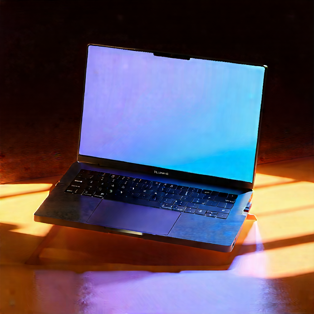 Laptop With Streaming Content With Black Laptop