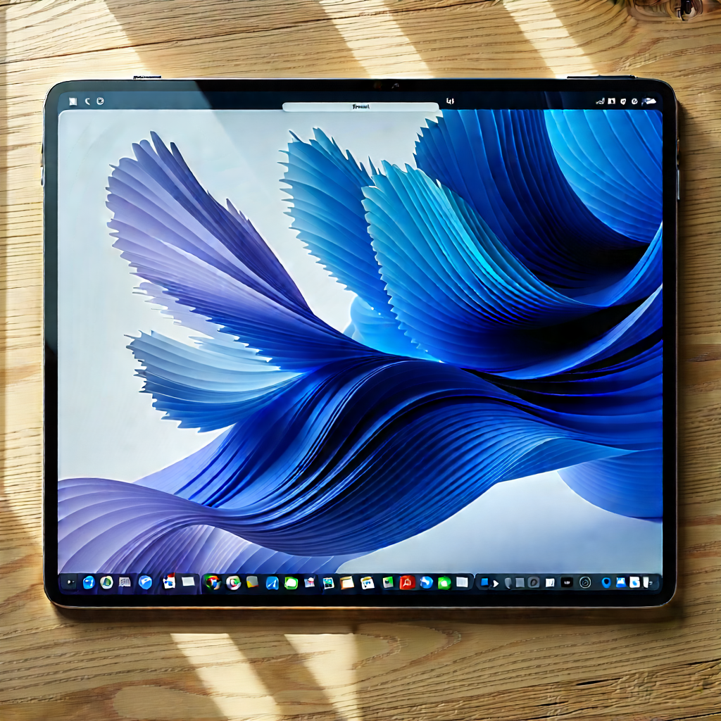 Tablet With Digital Artwork With Laptop Computer