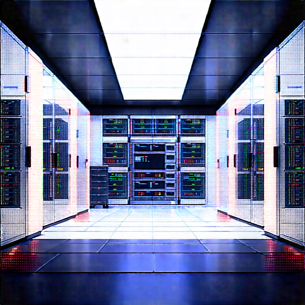 (futuristic:1.45) Server Room With Image, There