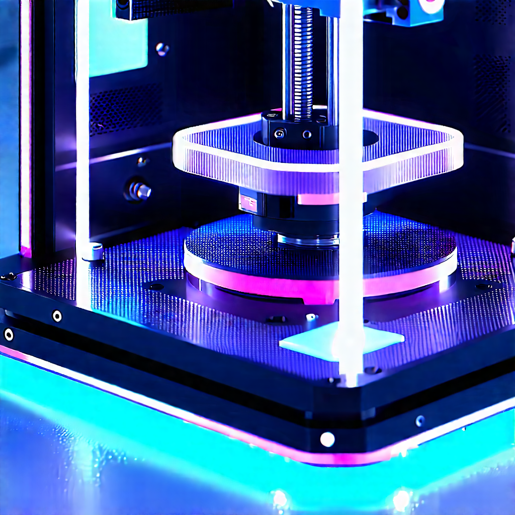 3d printer with neon accents