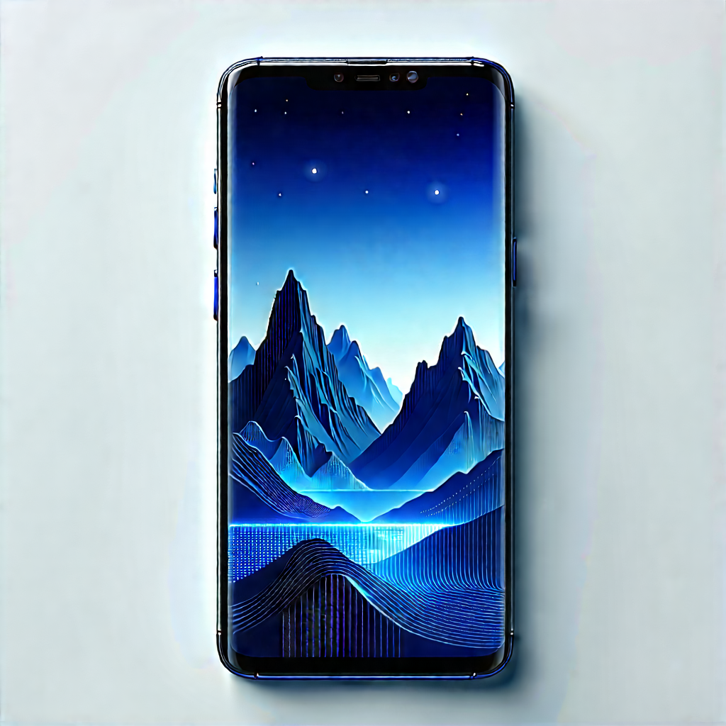 Smartphone With Data Visualization With Large, Blue