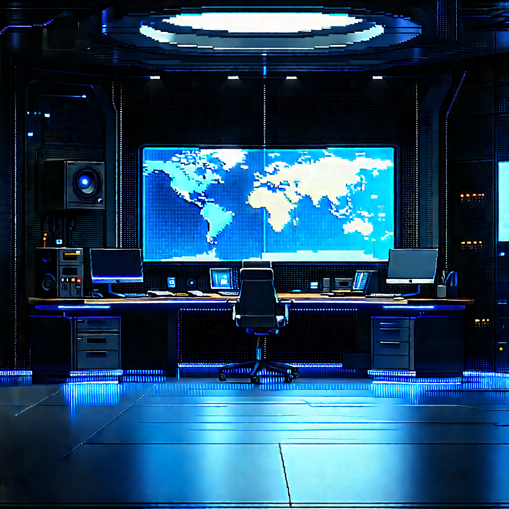 (futuristic:1.4) Digital Workspace With Image, There