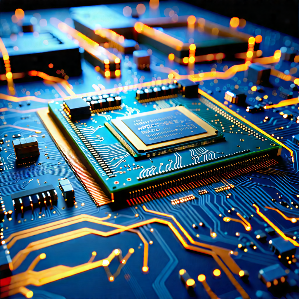 Close-up of microprocessor