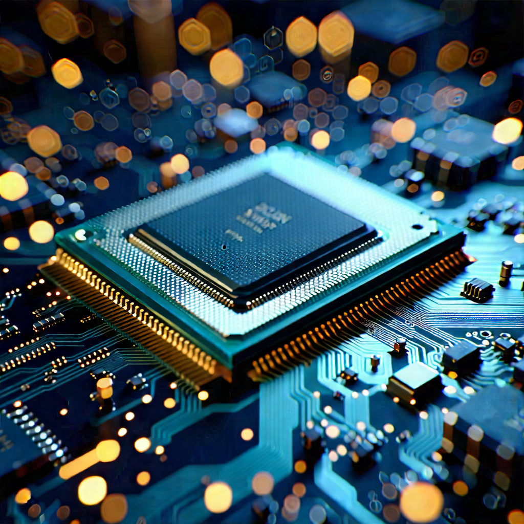 Close-up of microprocessor