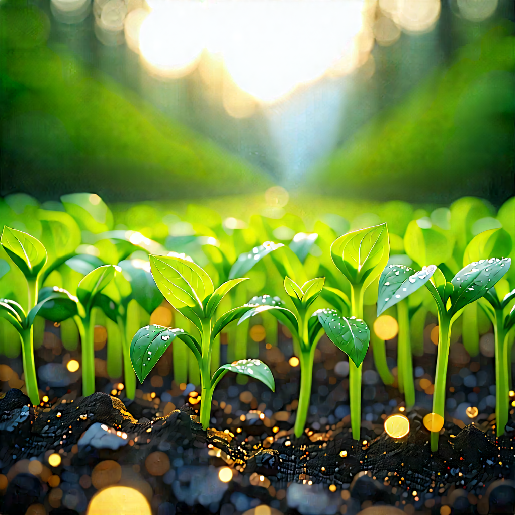 Agricultural Technology In Tech Office With Lush Green