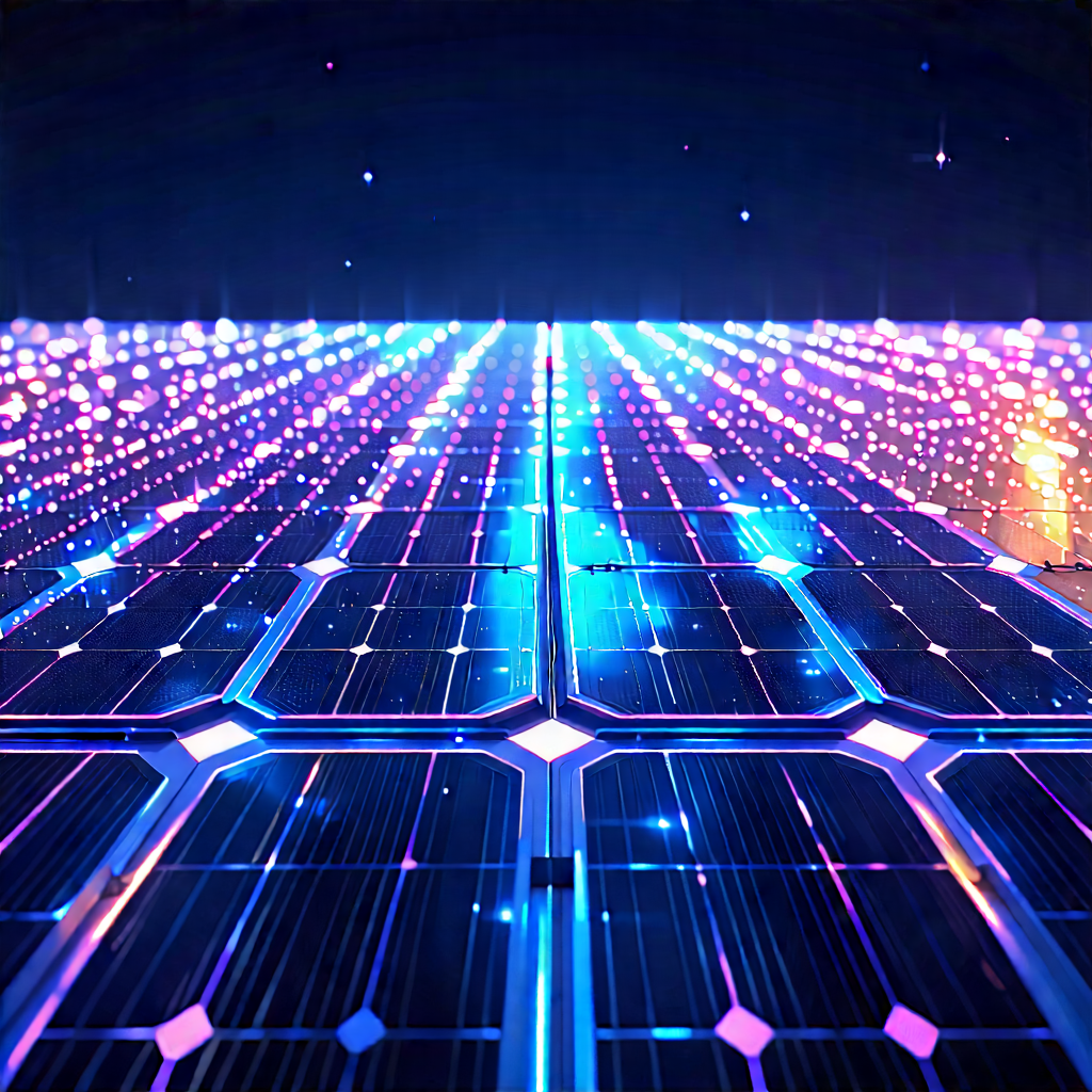 Solar panel with neon accents
