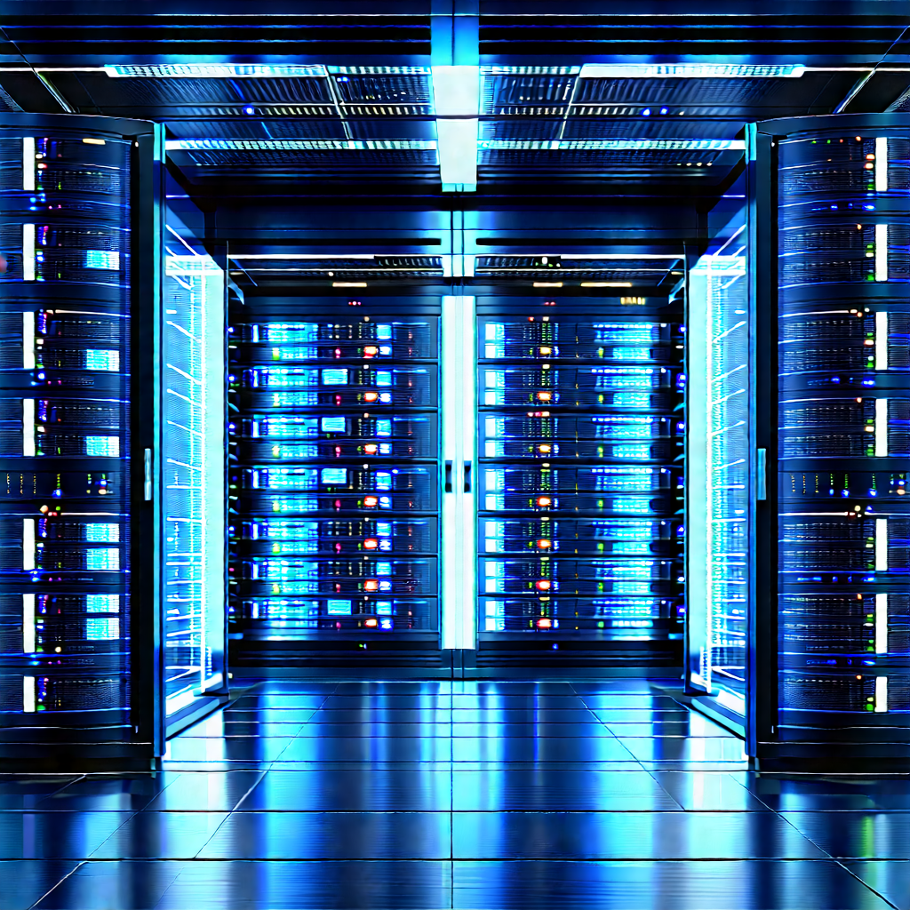 Server rack with data streams