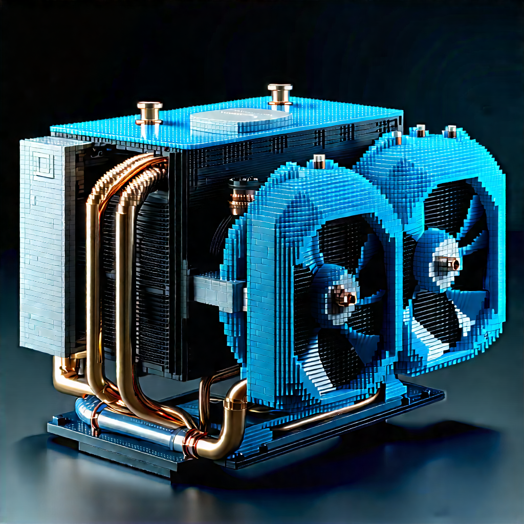 Close-up Of Cooling System With Blue White
