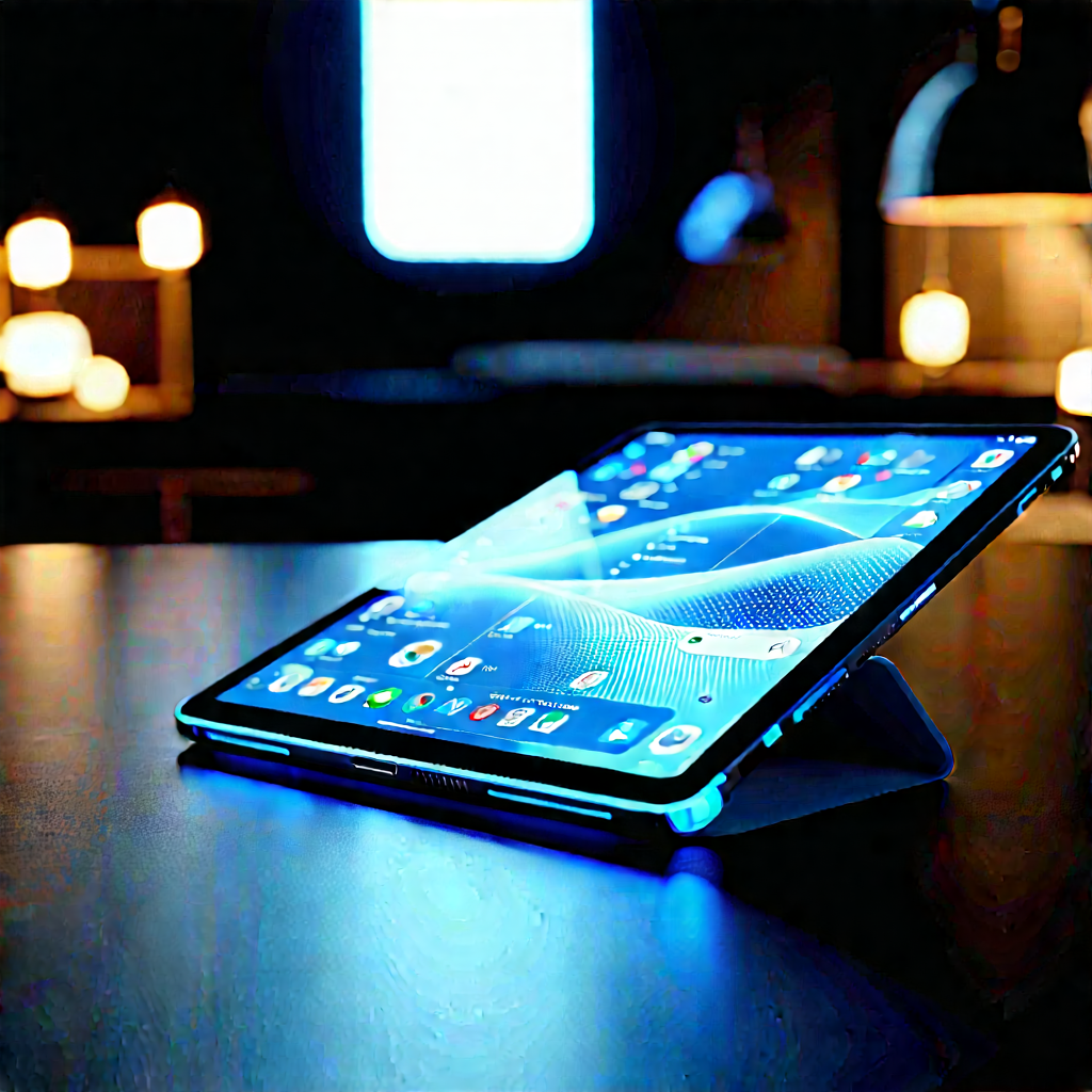 Tablet With Glowing Screen With Tablet Computer