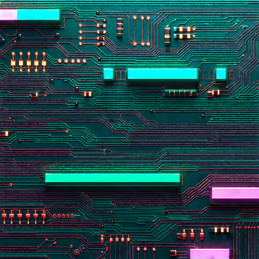 Circuit board with neon accents