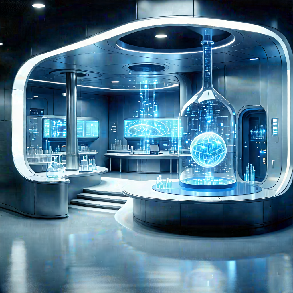 Futuristic Research Laboratory With Futuristic Setting,
