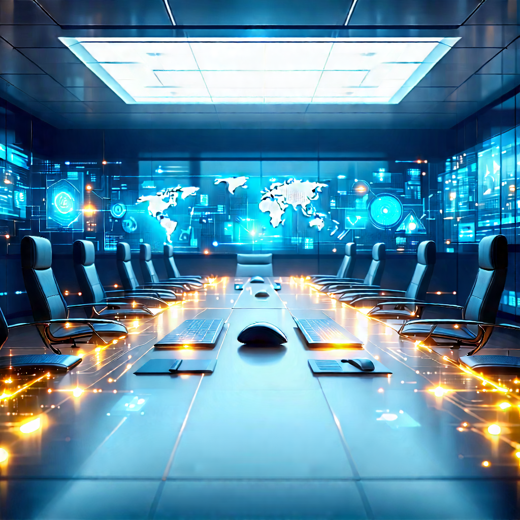 Futuristic tech startup office