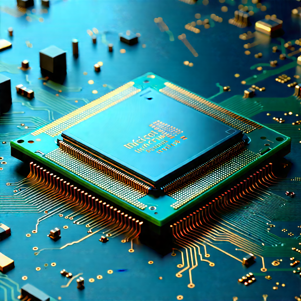 Close-up of microprocessor
