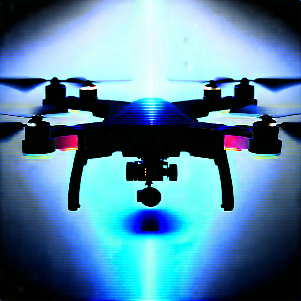 Drone With Holographic Display With Black Drone