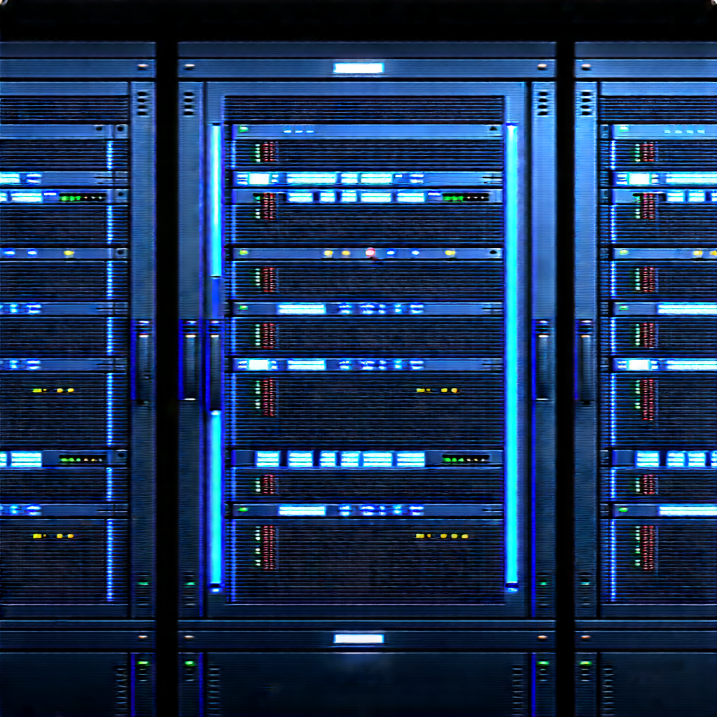 Server rack with data streams
