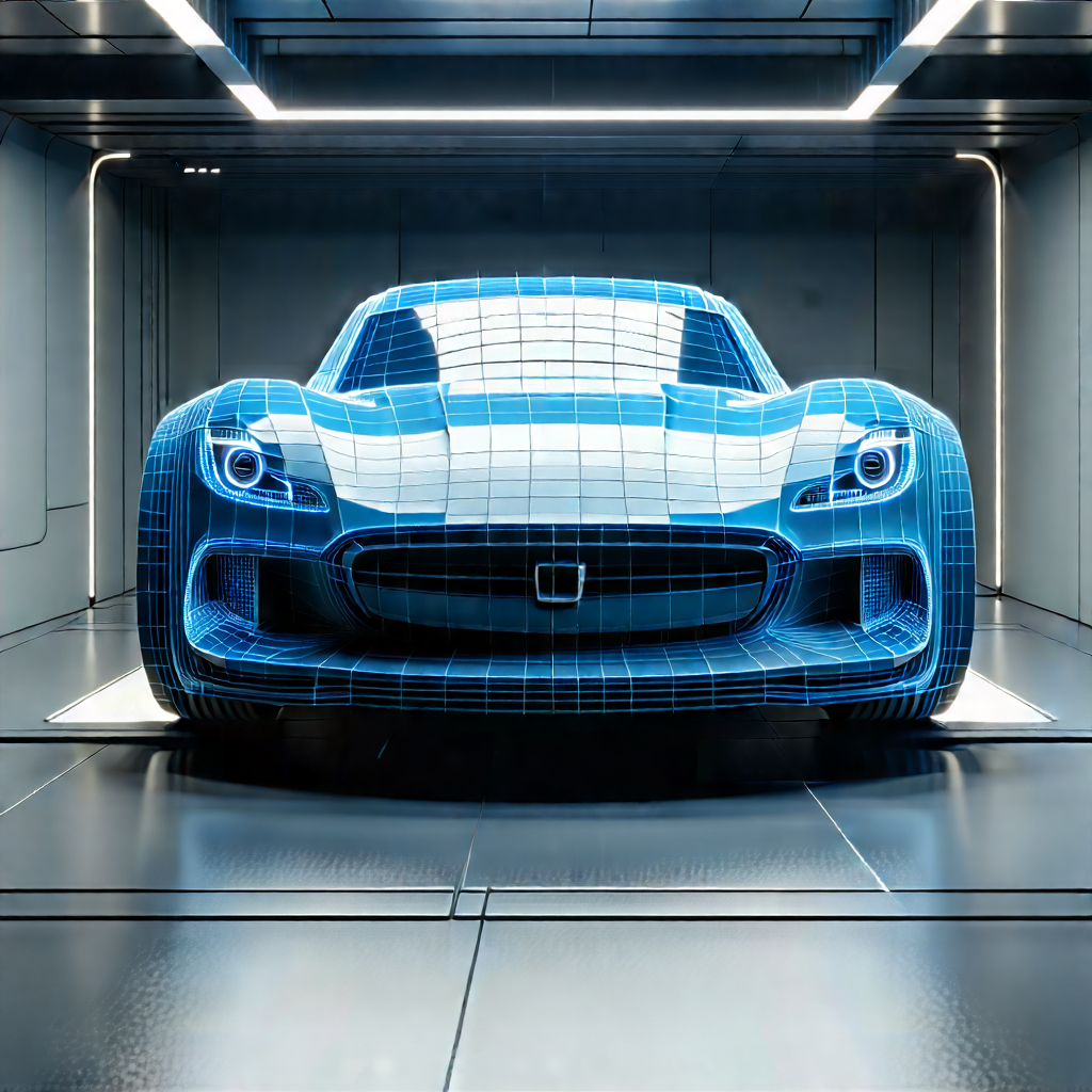 Automotive Technology In Tech Office With Blue Sports