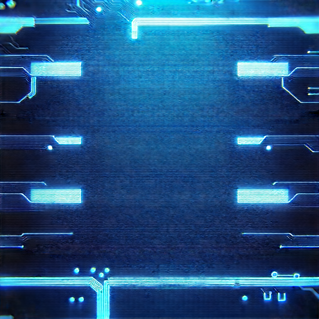 Circuit board with blue light glow