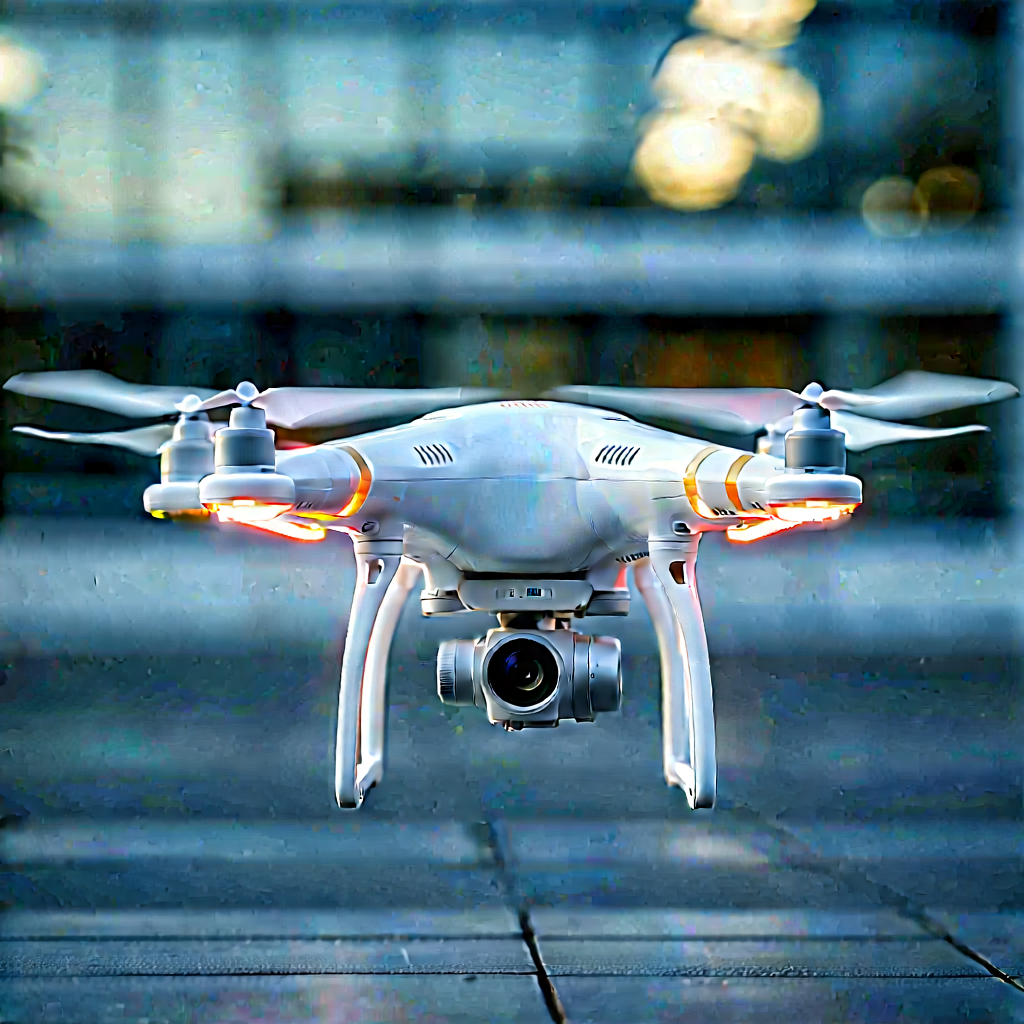 Drone With Streaming Content With White Drone