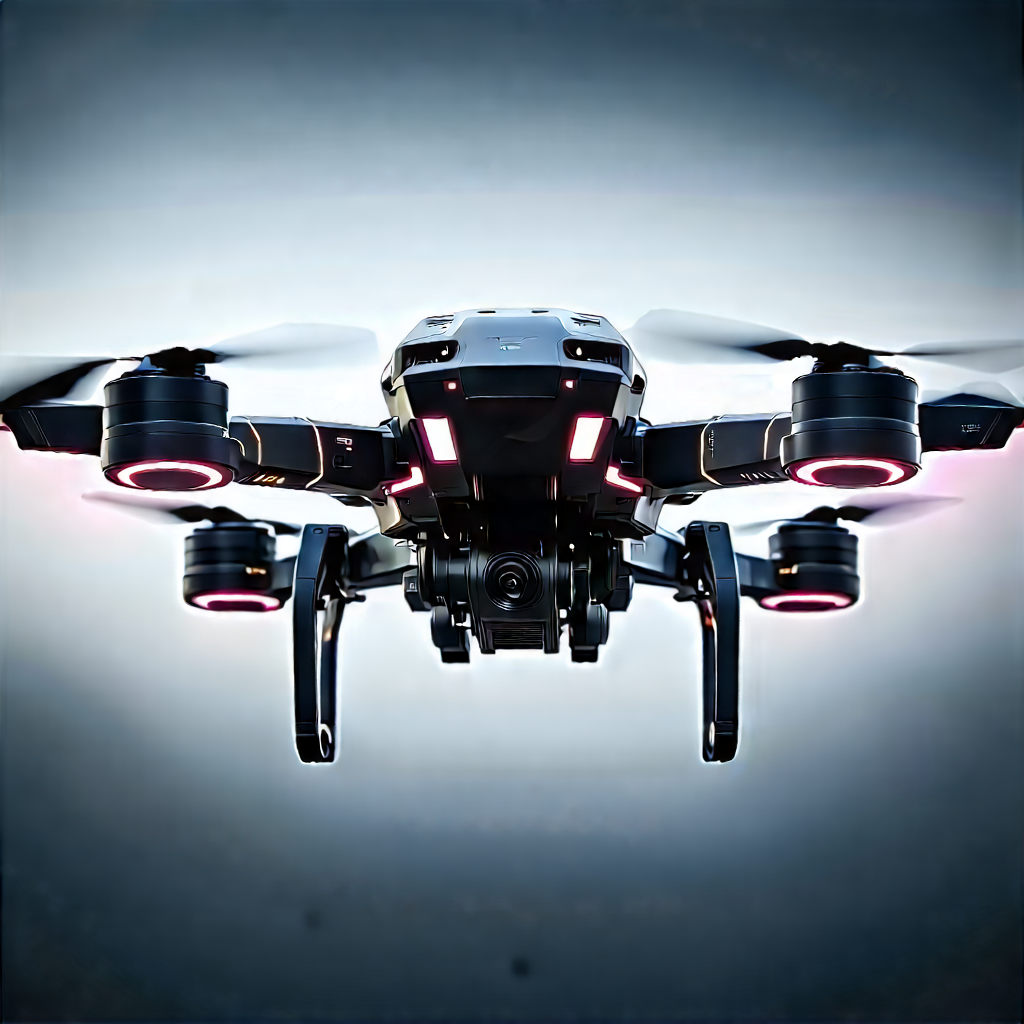 Drone With Digital Artwork With Black Drone