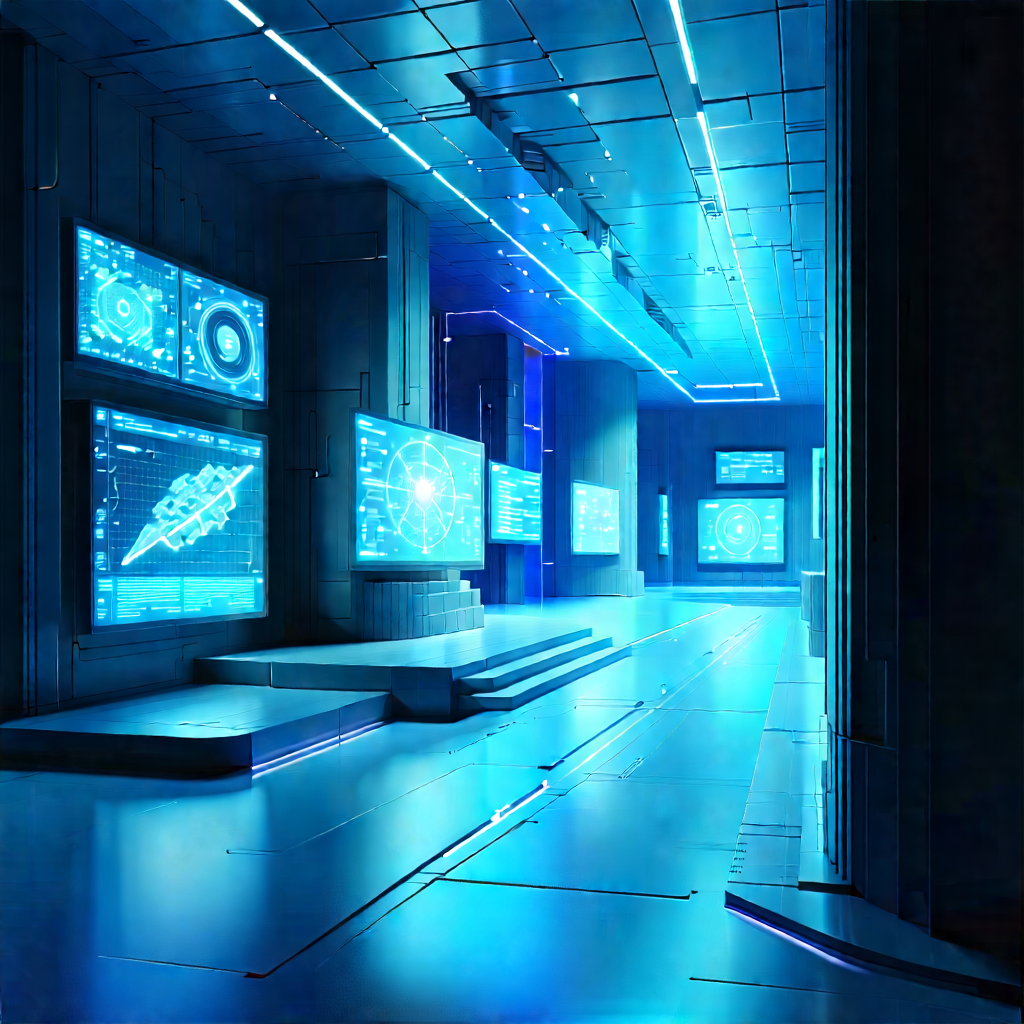 Futuristic Innovation Hub With Futuristic Setting,