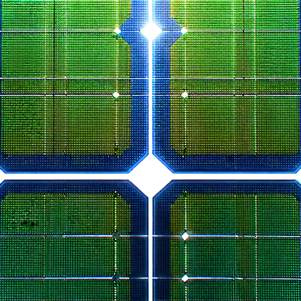 Solar panel with digital particles