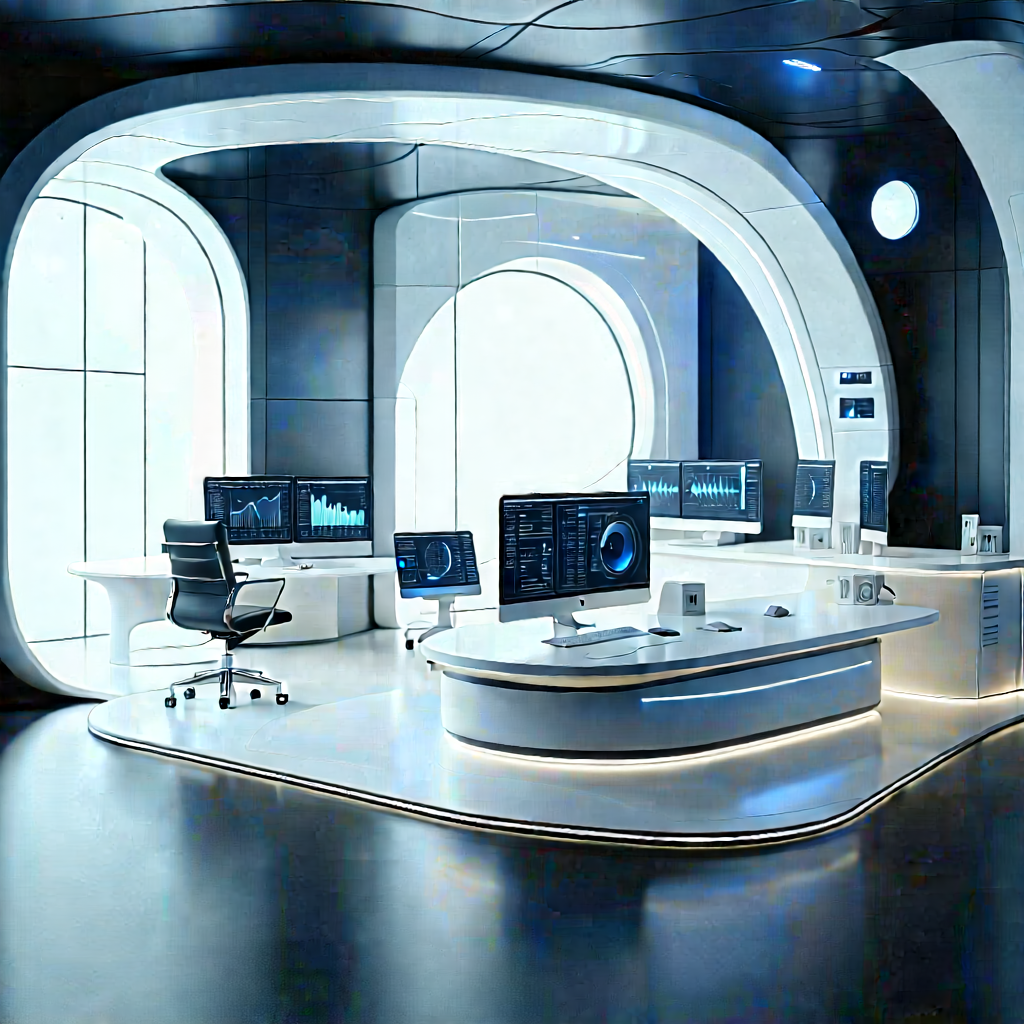 Futuristic Tech Startup Office With Image, There
