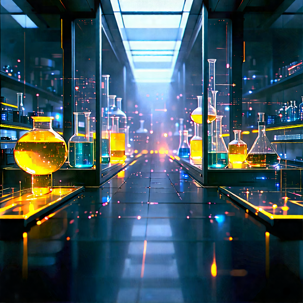 Futuristic Research Laboratory With Image, There