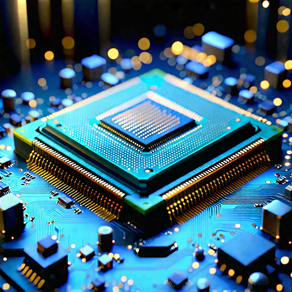 Close-up Of Microprocessor With Close-up Computer