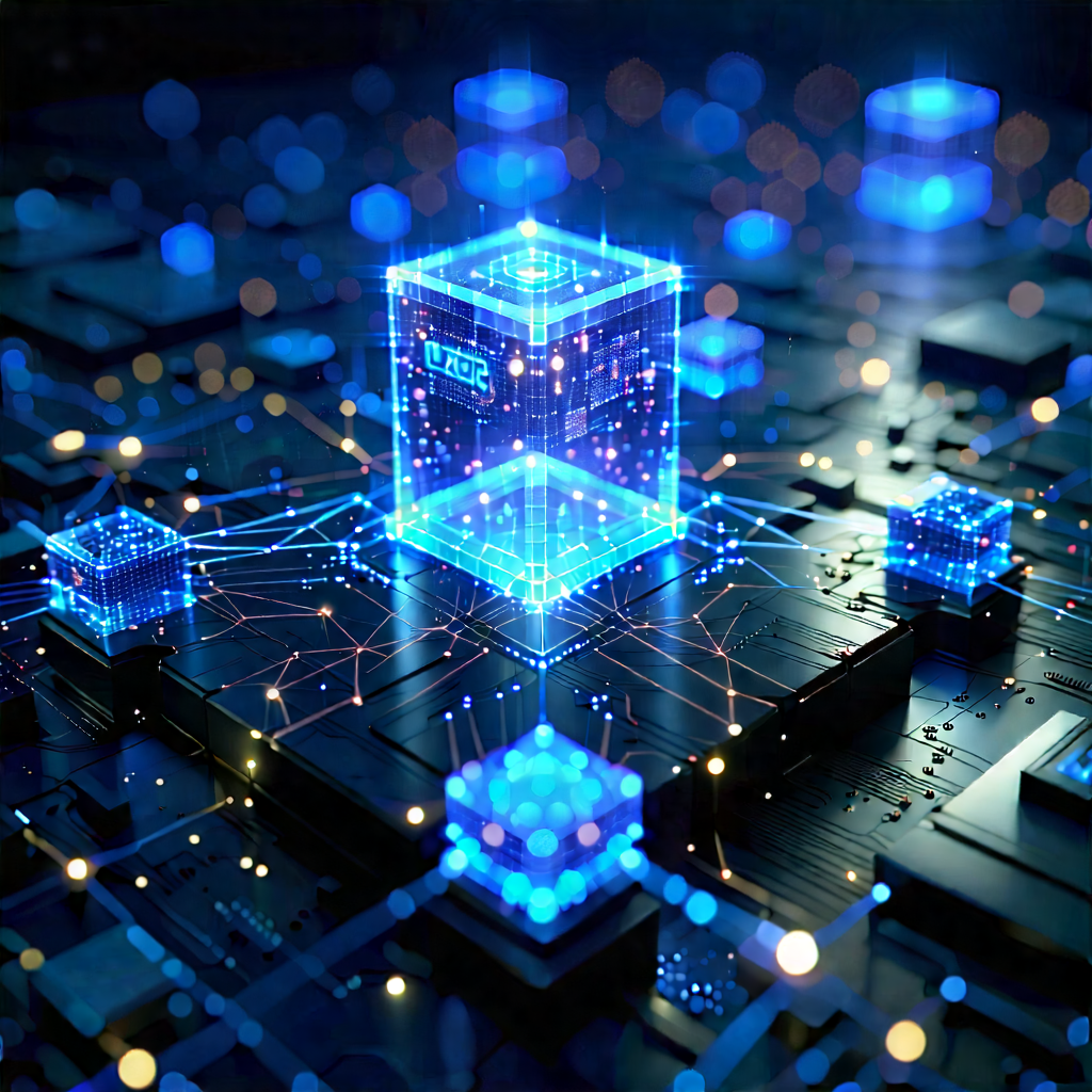 Blockchain Network Visualization With Blue White