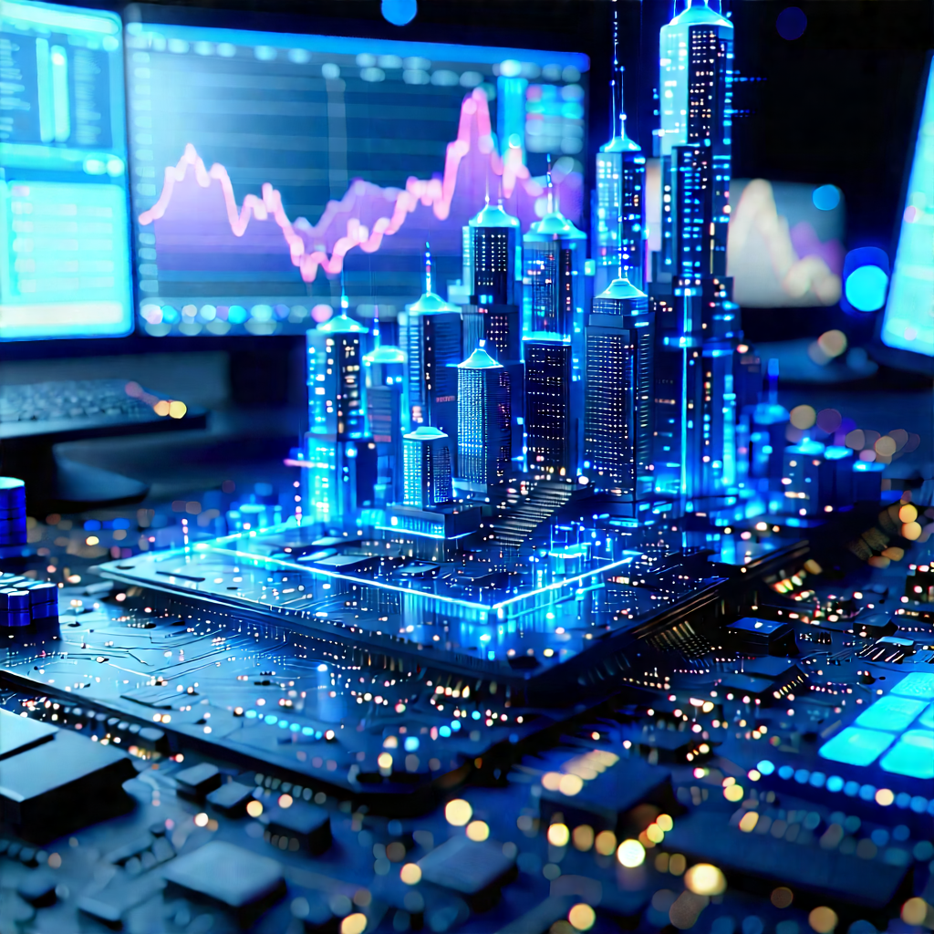 Financial Technology In Field Deployment With Futuristic Cityscape