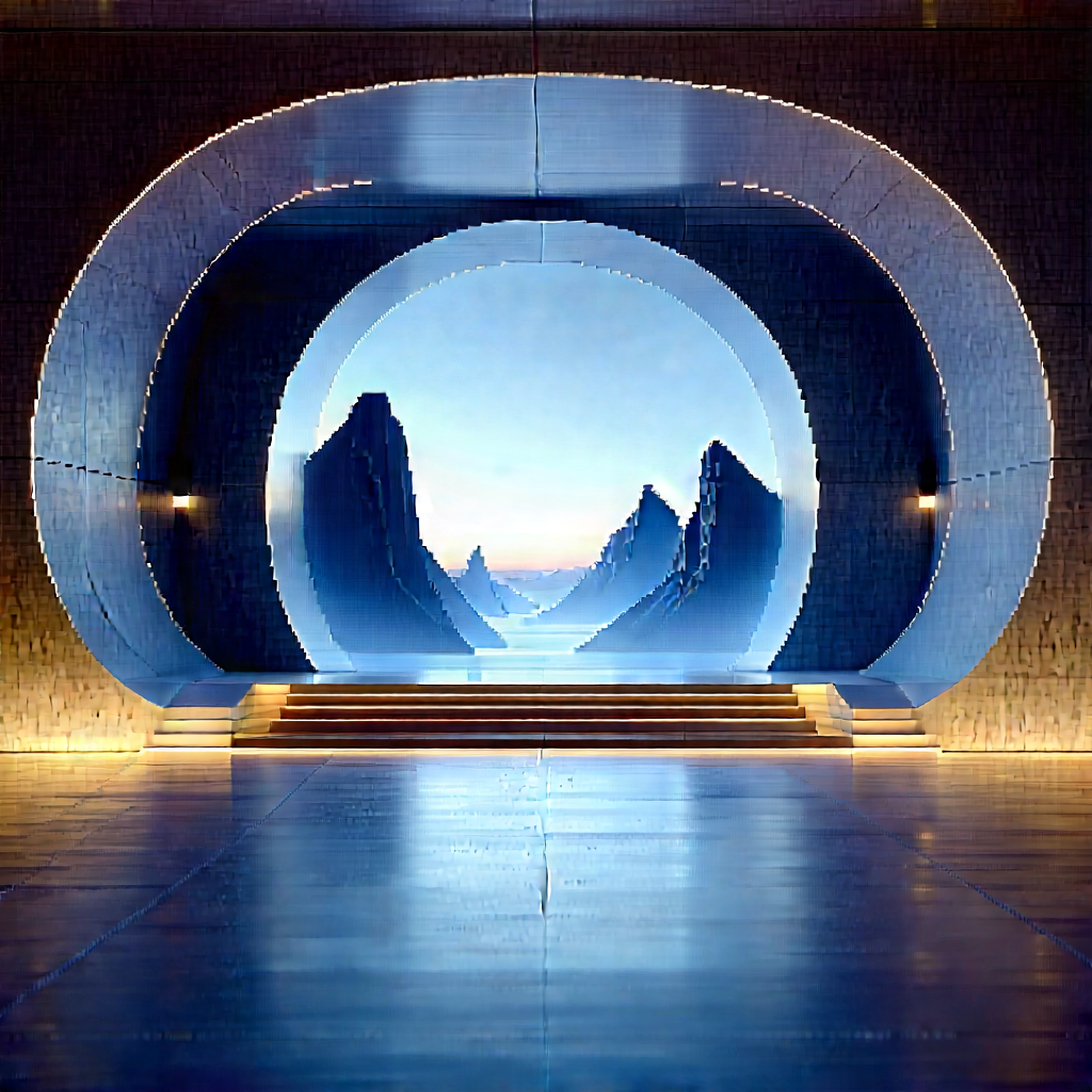 Futuristic Innovation Hub With Large, Open,