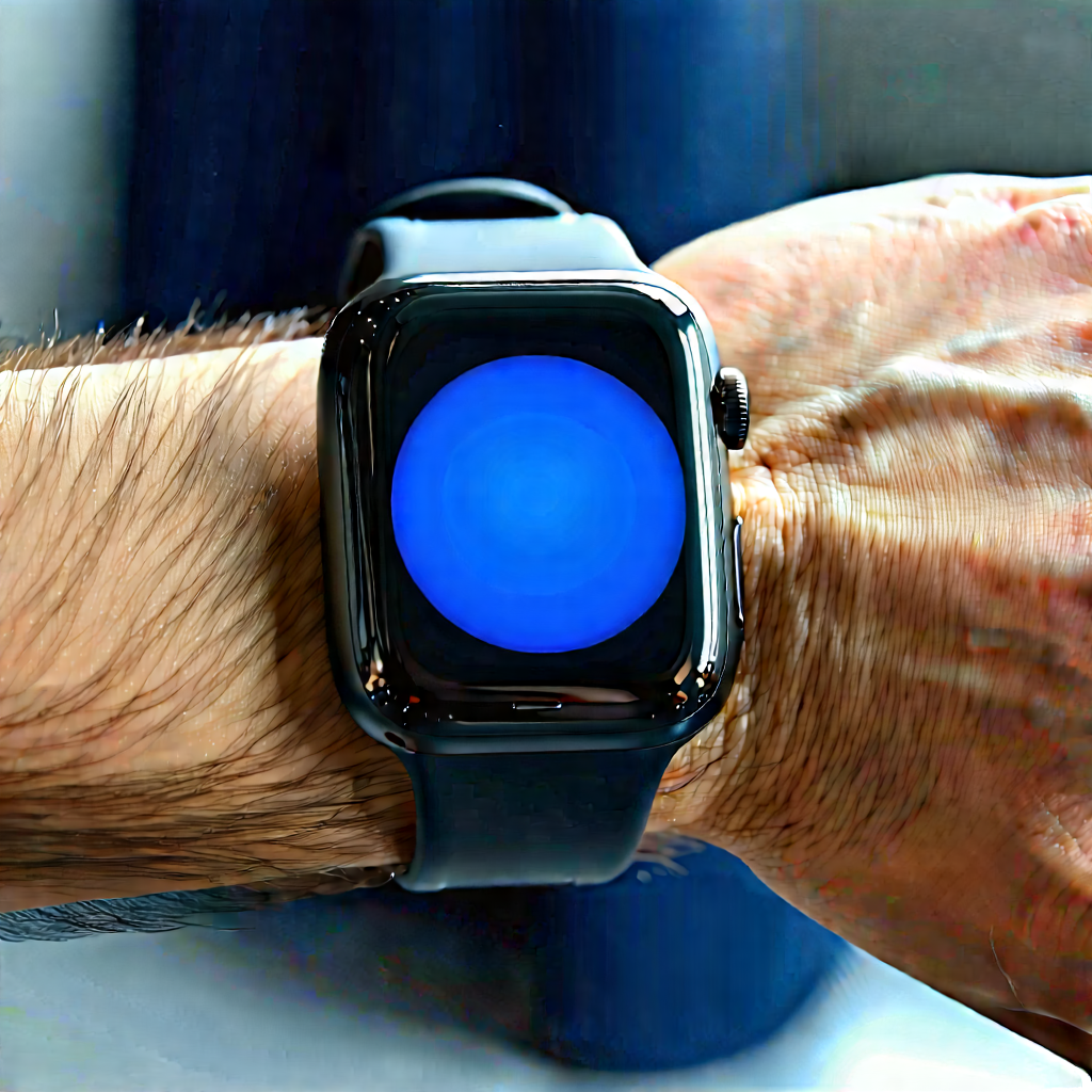 Smart watch with glowing screen