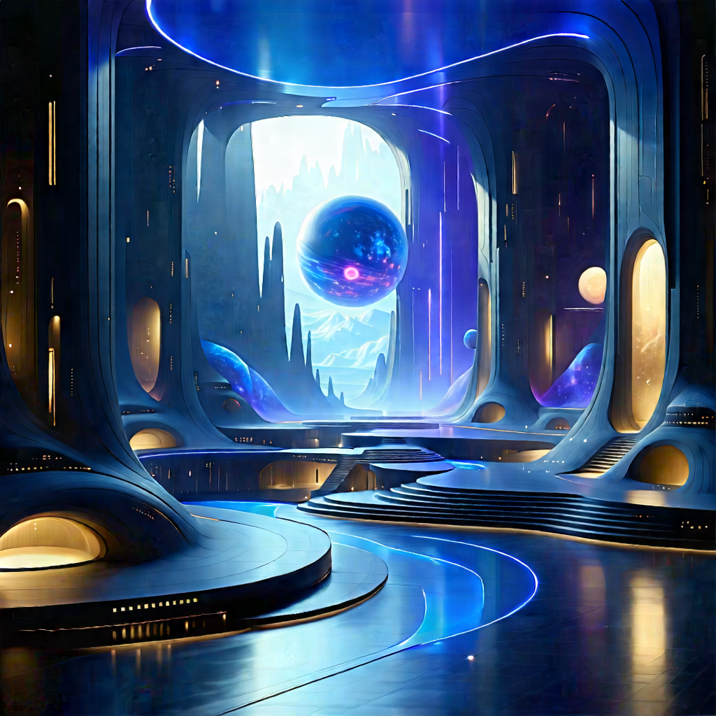 Futuristic Innovation Hub With Futuristic Scene,