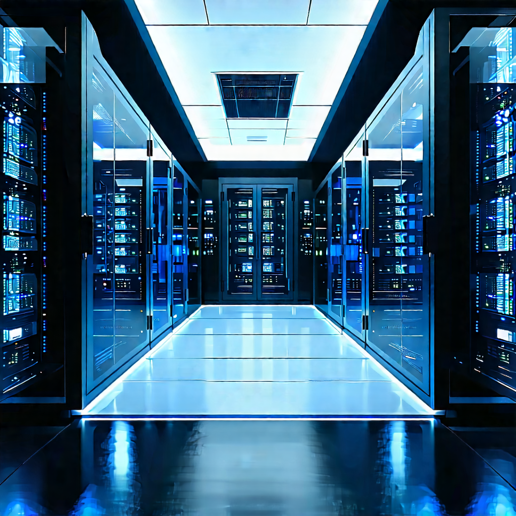 (futuristic:1.16) Server Room With Image, There