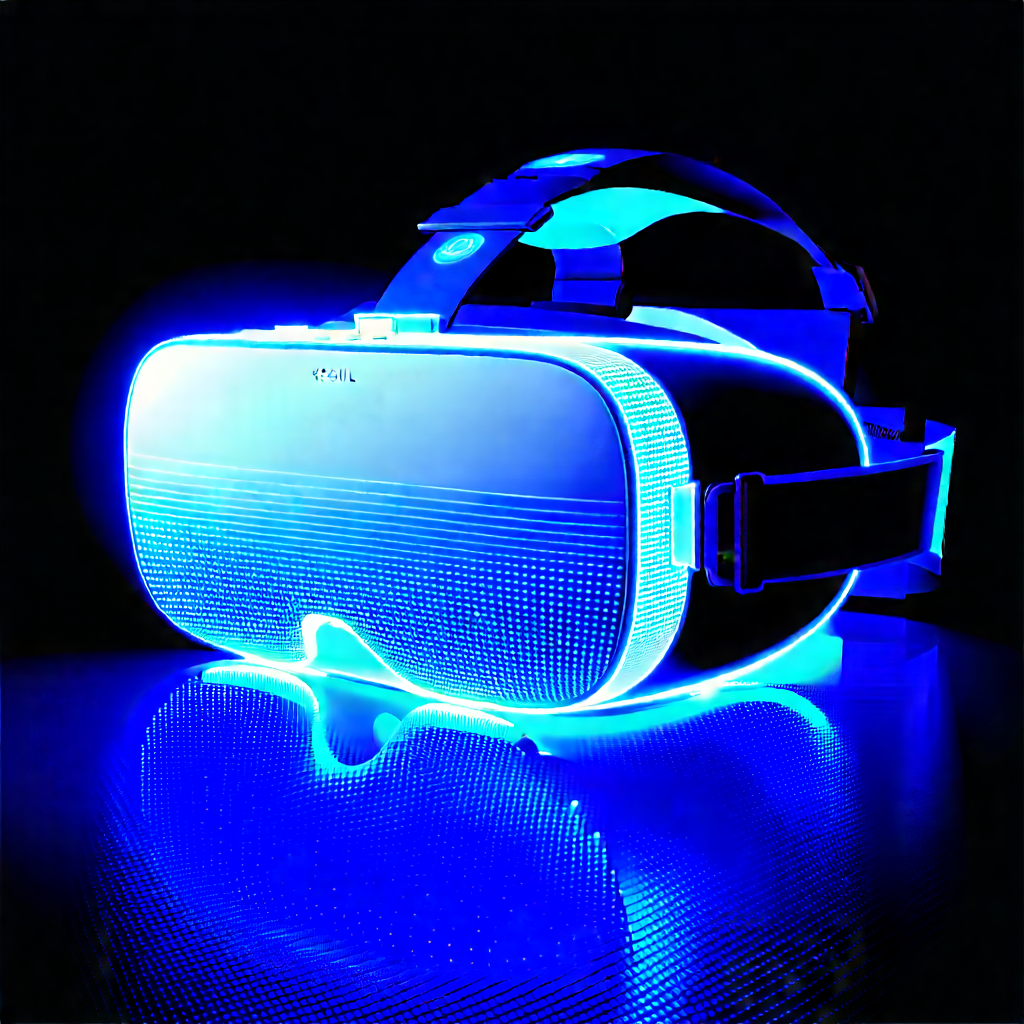 Vr Headset With Holographic Display With Pair Blue