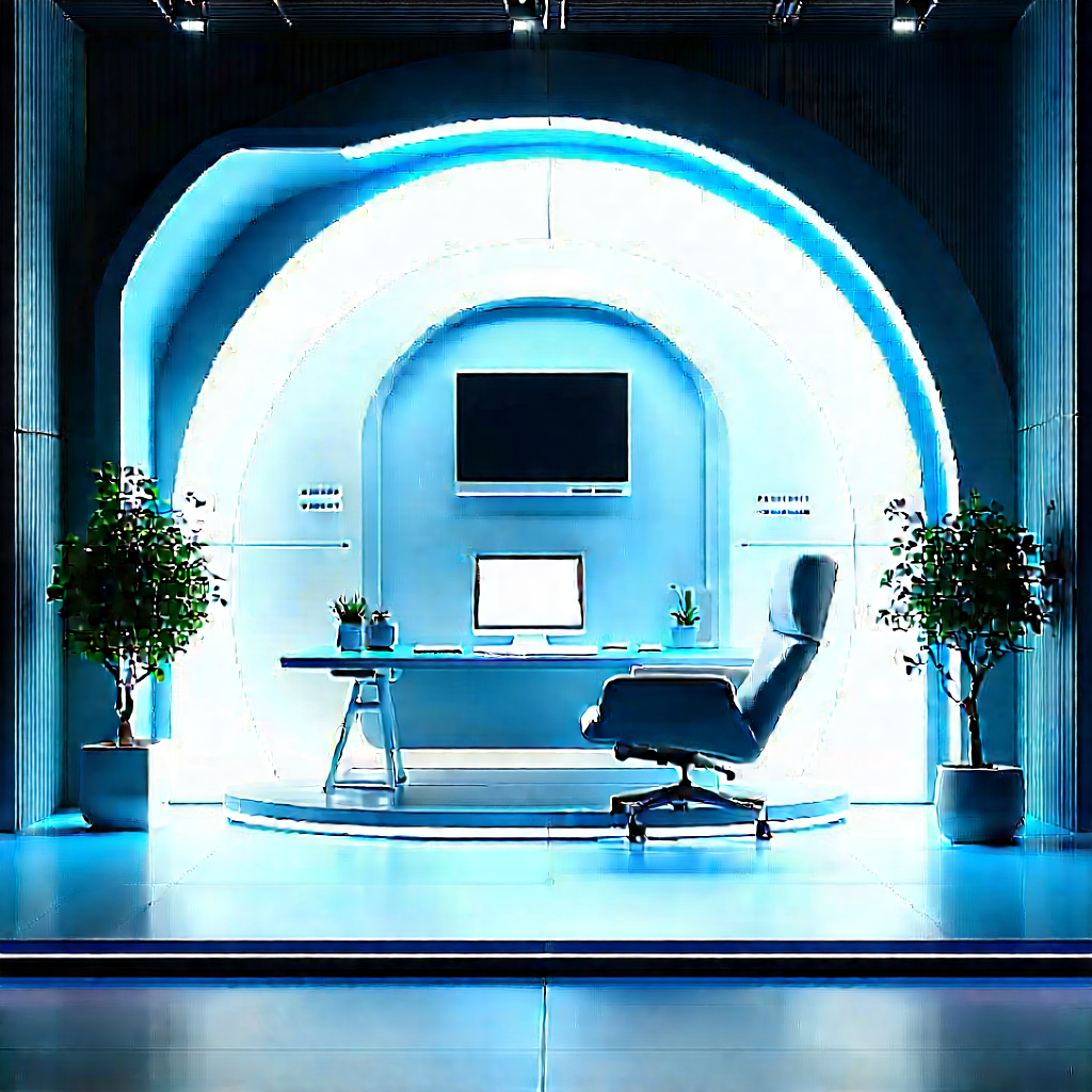 Futuristic Tech Startup Office With Modern Office