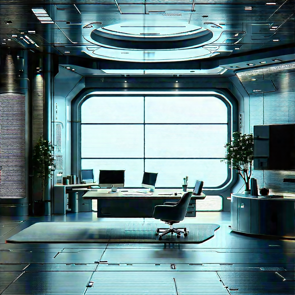 Futuristic Tech Startup Office With Image, There