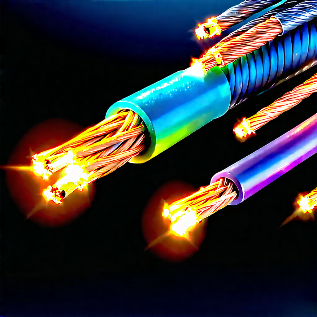Close-up Of Fiber Optic Cables With Close-up Bunch