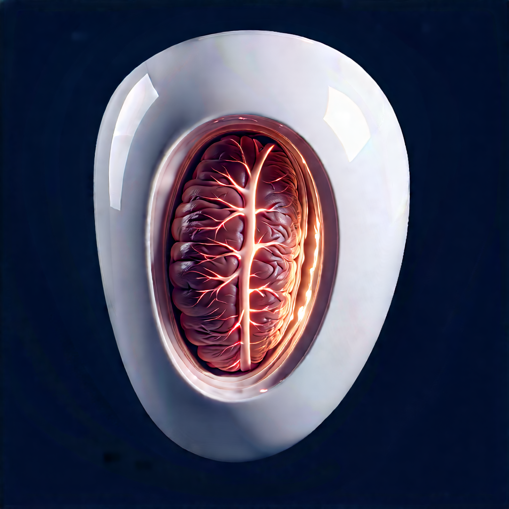 Innovative Medical Technology Design With Close-up Brain,