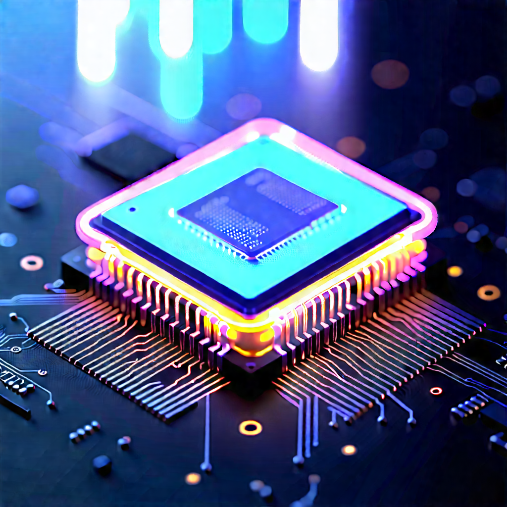 Microchip with neon accents